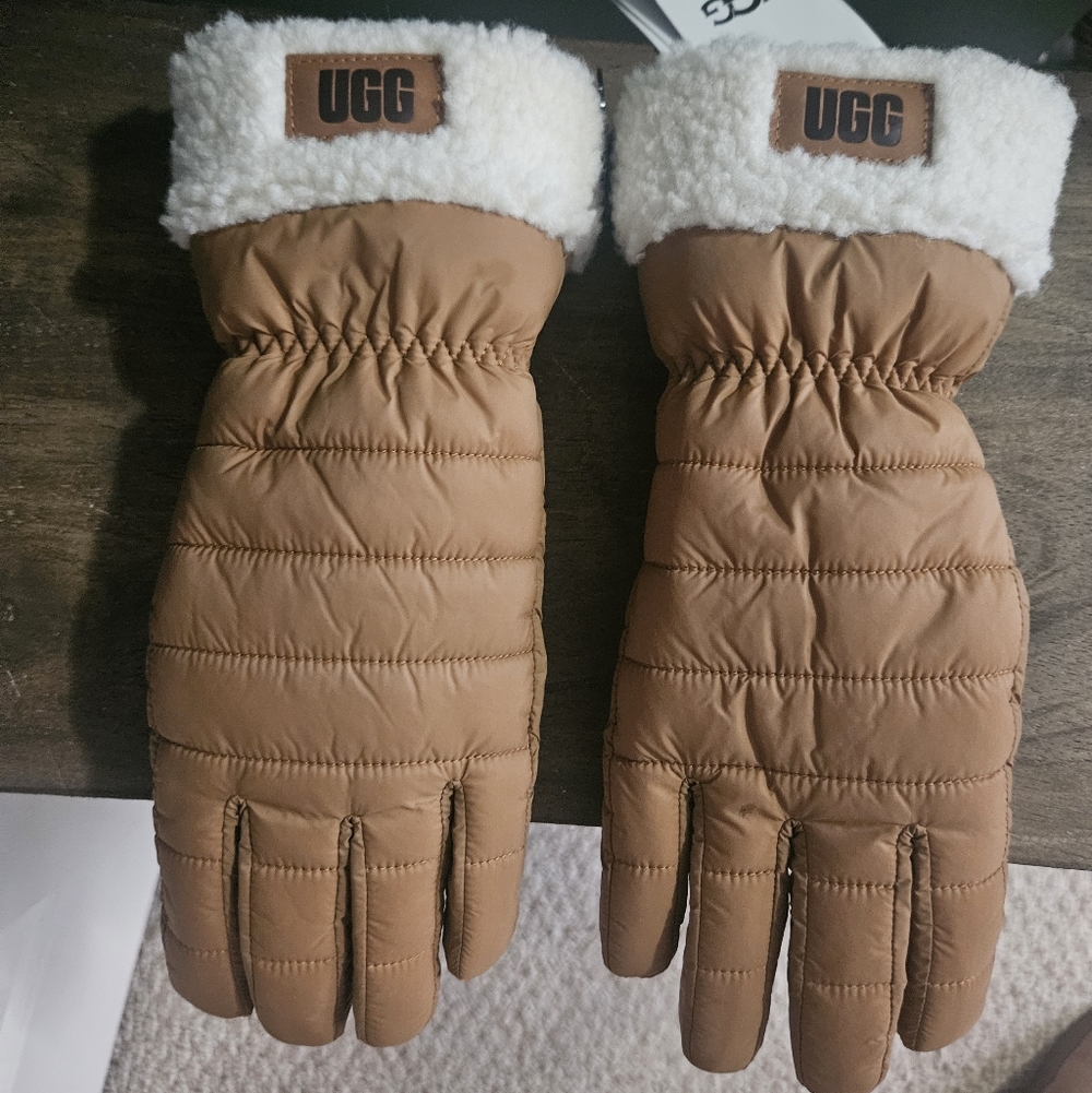 UGGFluff Cuff Gloves Chestnut S/M